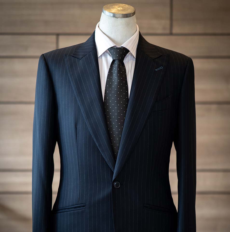Men's Custom Suit with Black Tie